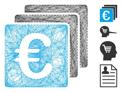 Net Euro Finances Vector Mesh 스톡 일러스트