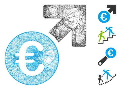 Net Euro Growth Vector Mesh Stock Illustration