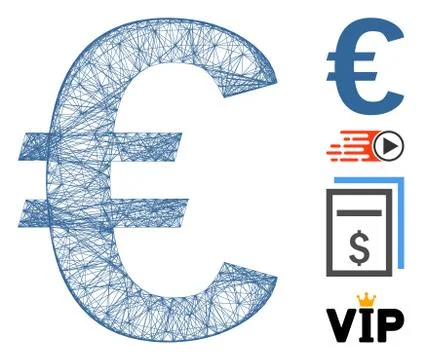 Net Euro Symbol Vector Mesh Illustrazione stock