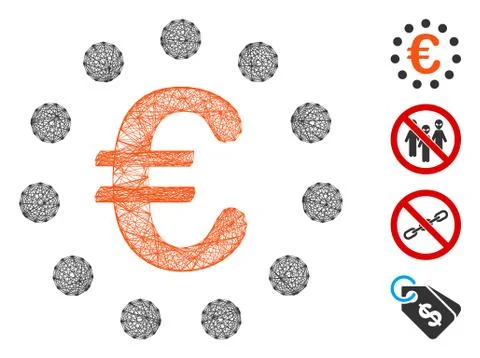 Net Euro Union Vector Mesh Stockillustratie