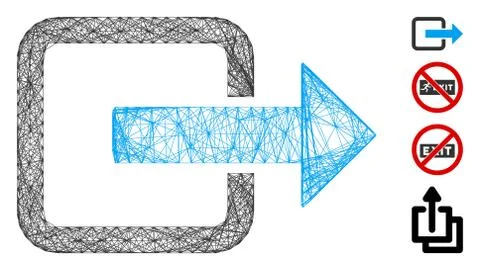 Net Exit Door Vector Mesh Stock Illustration
