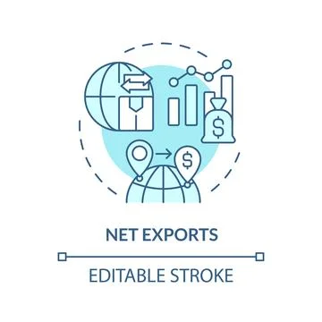 Net exports soft blue concept icon Stock Illustration