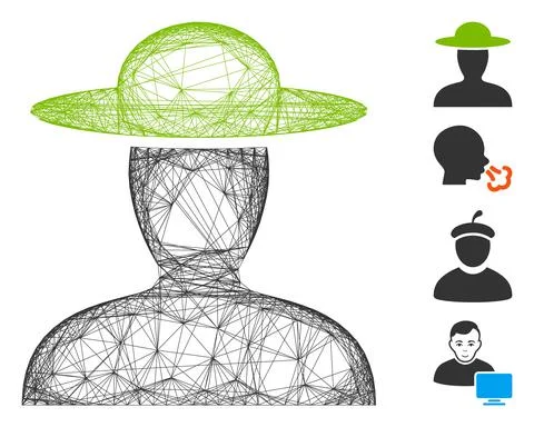 Net Farmer Person Vector Mesh Stockillustratie