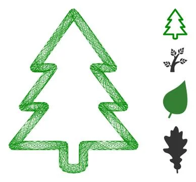 Net Fir-Tree Vector Mesh Stock Illustration