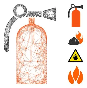 Net Fire Extinguisher Vector Mesh 스톡 일러스트
