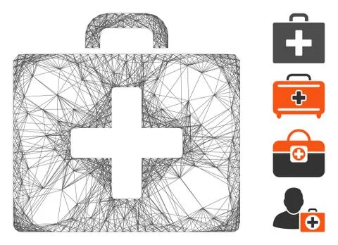 Net First Aid Bag Vector Mesh Illustration