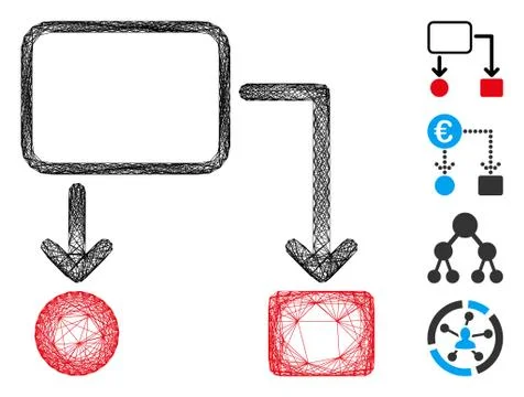 Net Flowchart Scheme Vector Mesh Stockillustratie