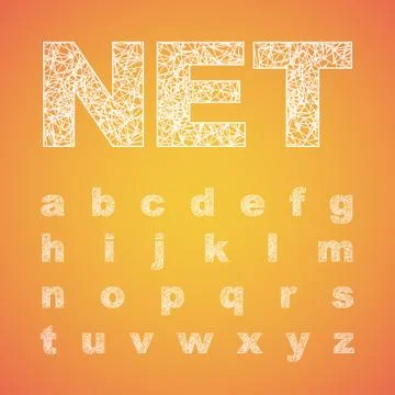 Net font typeset, vector font Stock Illustration