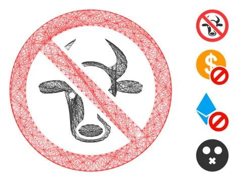 Net Forbidden Cattle Vector Mesh Illustrazione stock