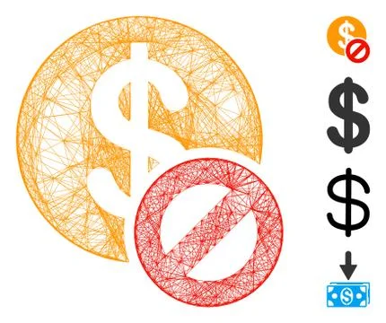Net Forbidden Dollar Vector Mesh Stock Illustration