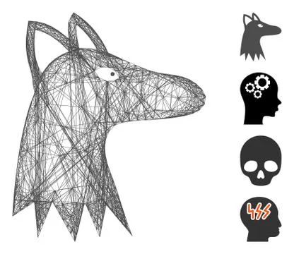 Net Fox Head Vector Mesh Illustrazione stock
