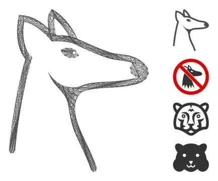 Net Fox Head Vector Mesh Illustrazione stock
