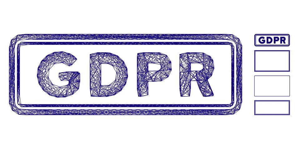 Net GDPR Rectangle Vector Mesh 스톡 일러스트