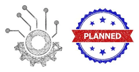 Net Gear Electronics Web Mesh and Scratched Bicolor Planned Watermark Stock Illustration