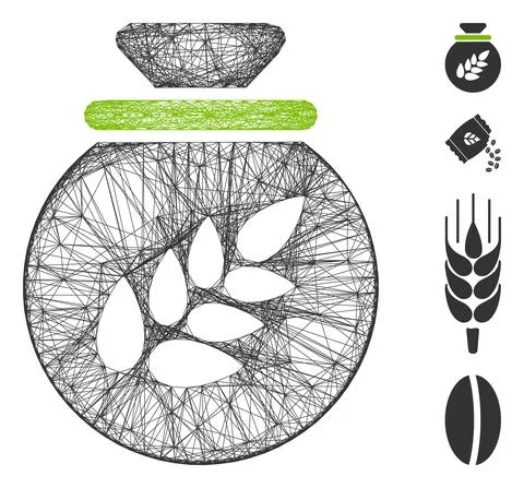 Net Grain Harvest Sack Vector Mesh Illustrazione stock
