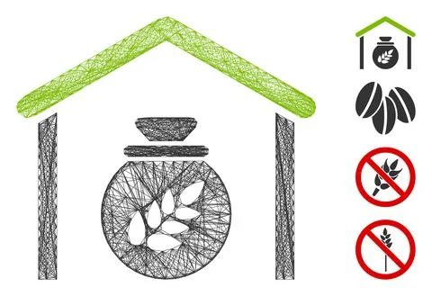 Net Grain Storage Vector Mesh Illustrazione stock