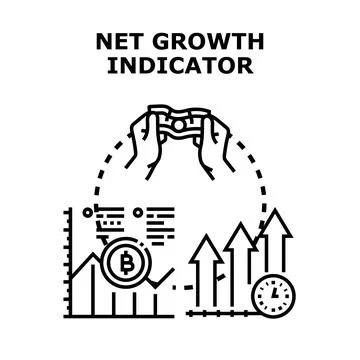 Net growth indicator concept illustration advancing financial future Stock Illustration