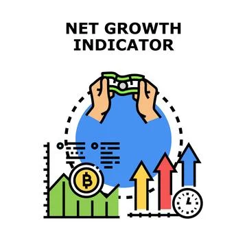 Net growth indicator concept illustration advancing financial future Stock Illustration
