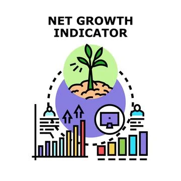 Net growth indicator concept representing business development Stock Illustration
