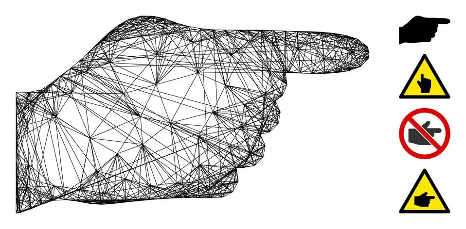 Net Hand Pointer Vector Mesh Stock Illustration