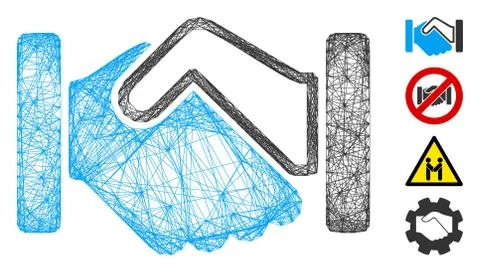 Net Handshake Vector Mesh Stock Illustration