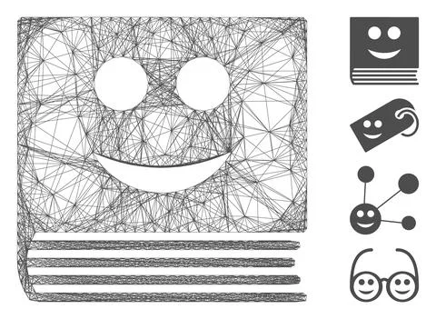 Net Happy Book Vector Mesh 스톡 일러스트