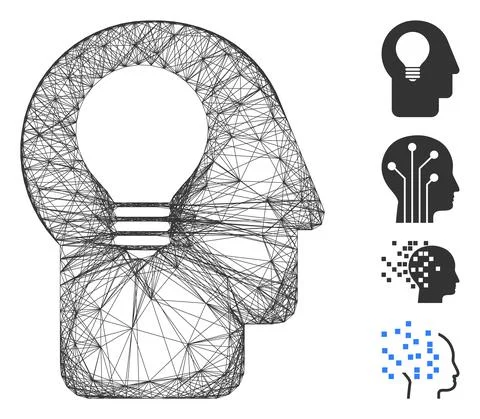 Net Head Idea Vector Mesh Illustrazione stock