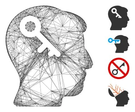 Net Head Key Vector Mesh Stock Illustration