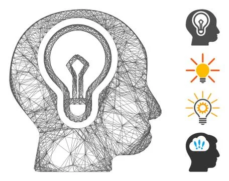 Net Head Lamp Bulb Vector Mesh イラスト素材