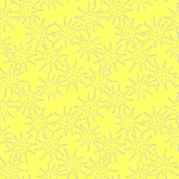 Net, a hedge of algae plants flowers sea urchins prickles pollen. Seamless pa Stock Illustration