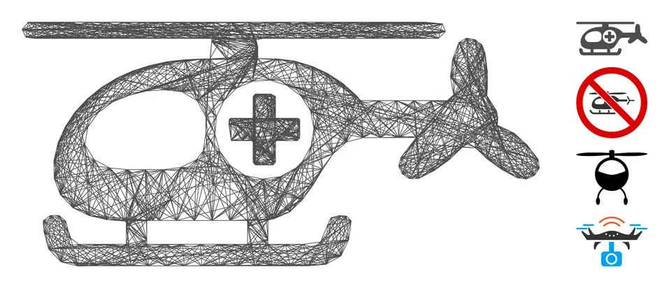 Net Helicopter Vector Mesh 스톡 일러스트