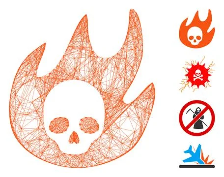 Net Hell Fire Vector Mesh Stock Illustration