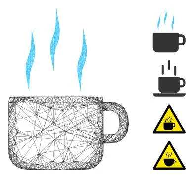 Net Hot Tea Cup Vector Mesh Stock Illustration
