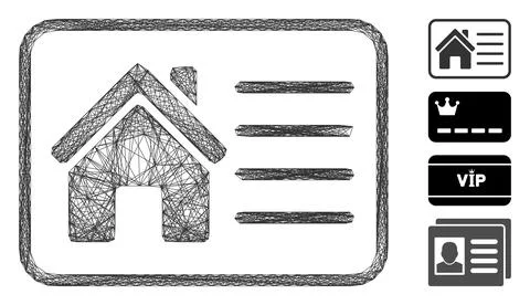 Net House Info Card Vector Mesh Ilustración de archivo