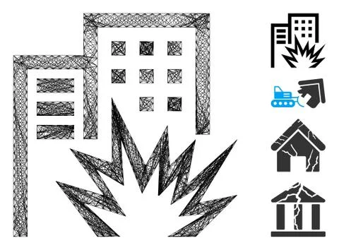 Net House Terror Vector Mesh Stockillustratie