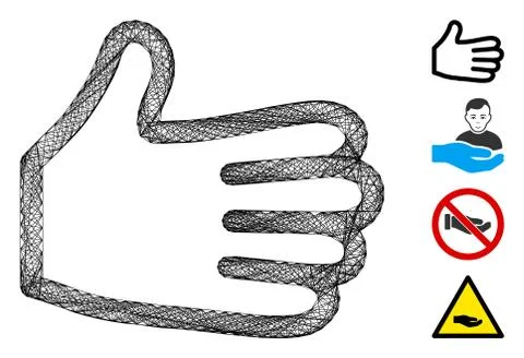 Net Human Palm Vector Mesh Stock Illustration