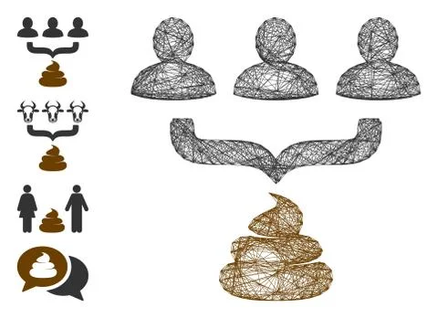 Net Human Shit Aggregator Funnel Vector Mesh Stock Illustration