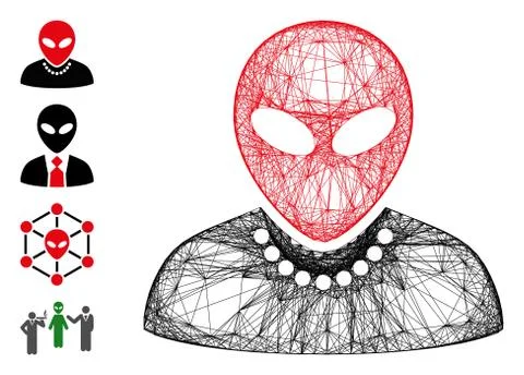 Net Humanoid Vector Mesh 스톡 일러스트