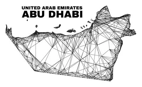 Net Irregular Mesh Abu Dhabi Emirate Map Stock Illustration