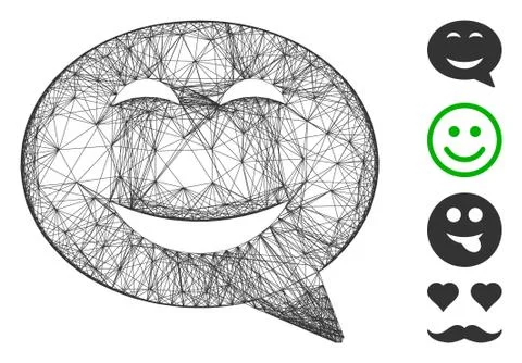 Net Joy Smiley Message Vector Mesh Stock Illustration