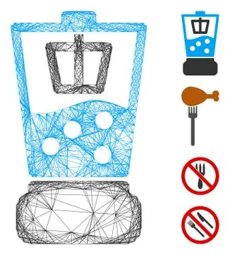 Net Kitchen Blender Vector Mesh Stock Illustration