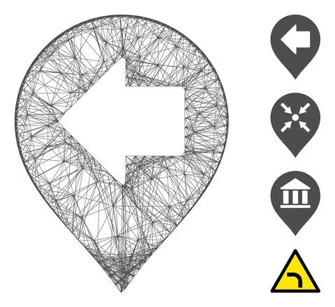 Net Left Arrow Marker Vector Mesh Ilustración de archivo