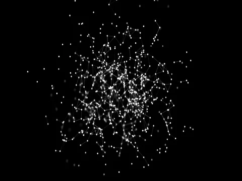 Net from lines and points rotating on black background. Stock Footage 84587921