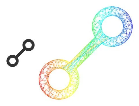 Net Link Web Mesh Icon with Spectral Gradient Ilustração Stock
