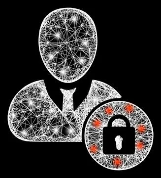 Net Locked User Web Mesh with Bright Flares Stock-Illustration