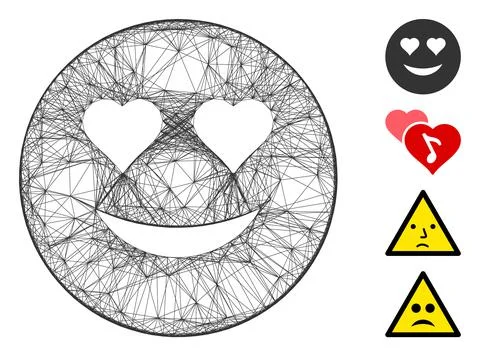 Net Love Smiley Vector Mesh Stock Illustration