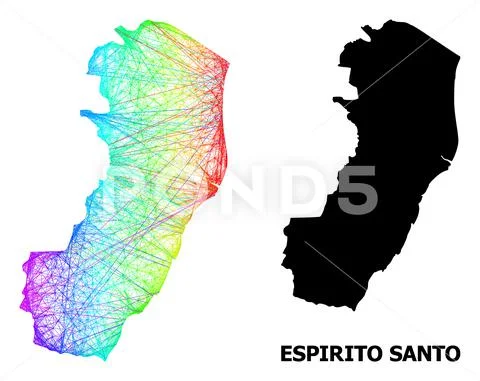 Net Map of Espirito Santo State with Spectrum Gradient Illustration ...