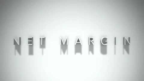 Net margin 3D title animation with shadows on a white background Stock Footage 296973620