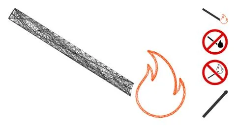 Net Match Flame Vector Mesh Stock Illustration