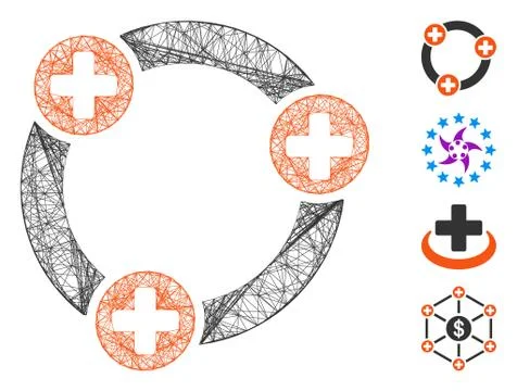 Net Medical Collaboration Vector Mesh Illustrazione stock
